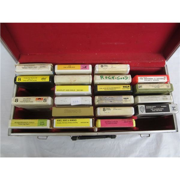 Lot of 8 track tapes and case