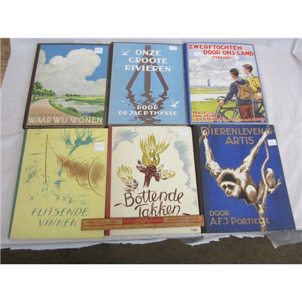 6 Dutch 1930's Children's Books with Stamps