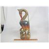 Image 1 : Large Wooden Carved Heron 15 Inches Tall