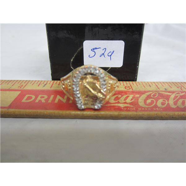 Gold Plated with Horse and Horse Shoe on it