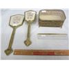 Image 1 : 4 Piece Brass Dresser Set Including Jewellery Box