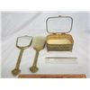 Image 2 : 4 Piece Brass Dresser Set Including Jewellery Box