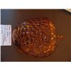 Image 4 : 651 AMBER GRAPE PATTERNED DISH 13” LONGEST SIDE SMALL CHIP NOTED