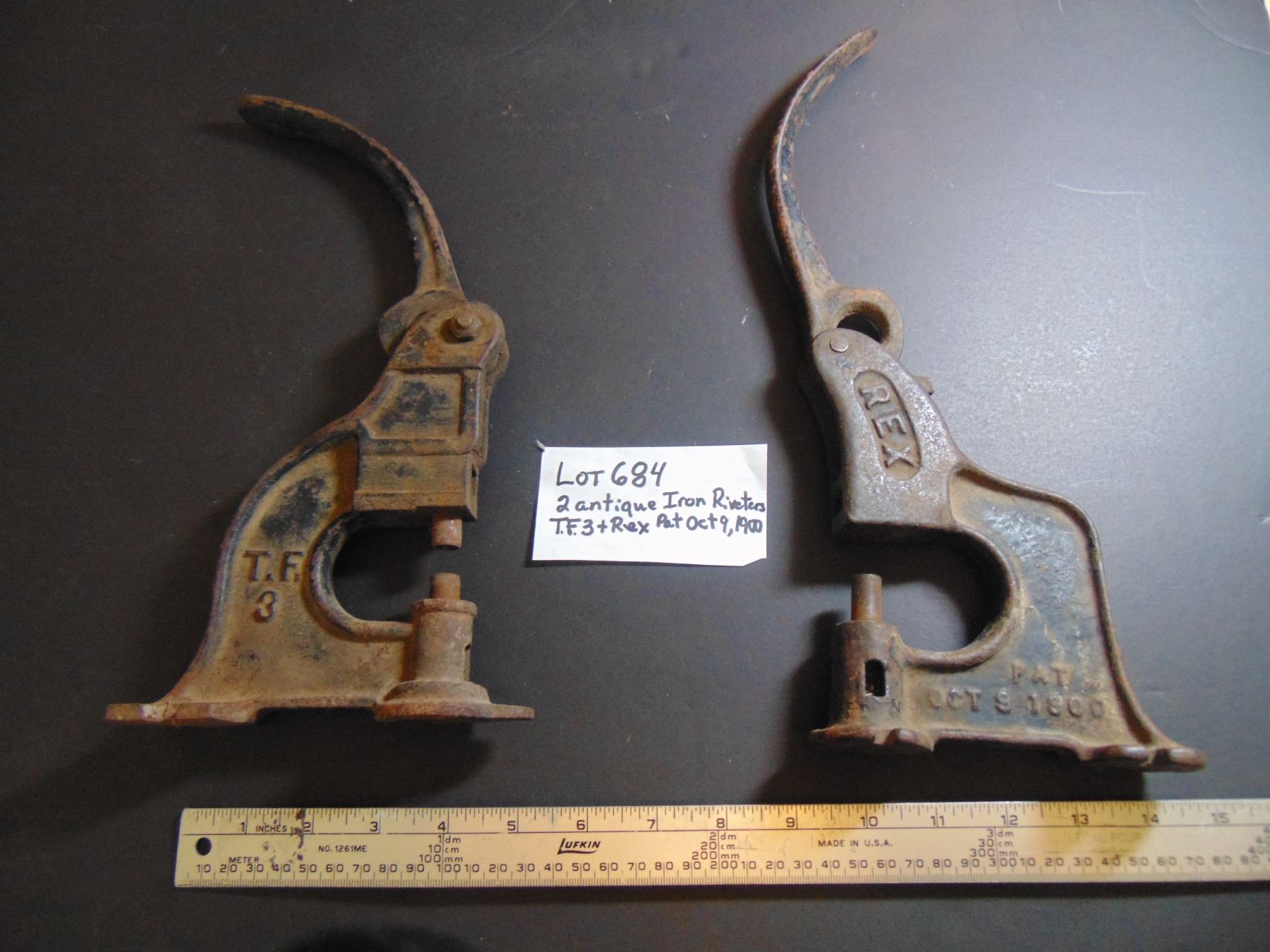 684 REX AND TF-3 ANTIQUE RIVETERS PAT 1900 - Schmalz Auctions