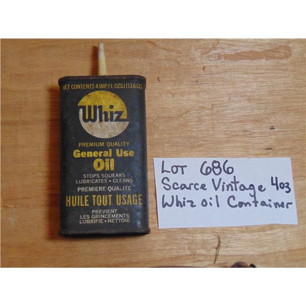 686 VERY SCARCE VINTAGE 4 OZ WHIZ GENERAL OIL TIN