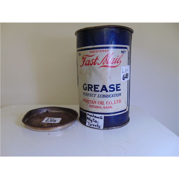 688 RARE FAST MAIL 1LB GREASE PURITAN OIL CO. LTD. REGINA SASKATCHEWAN
