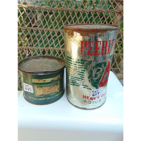 689 VINTAGE BA OIL GREASE & OIL TIN