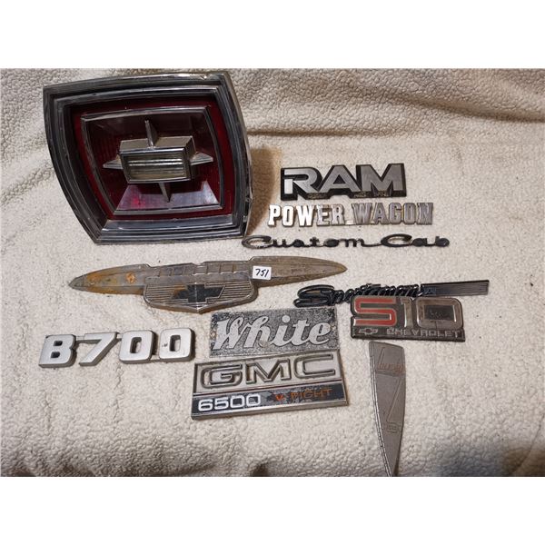 Vintage emblems & 60's Mustang tail light