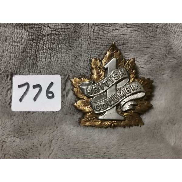 #1 B.C. regiment badge