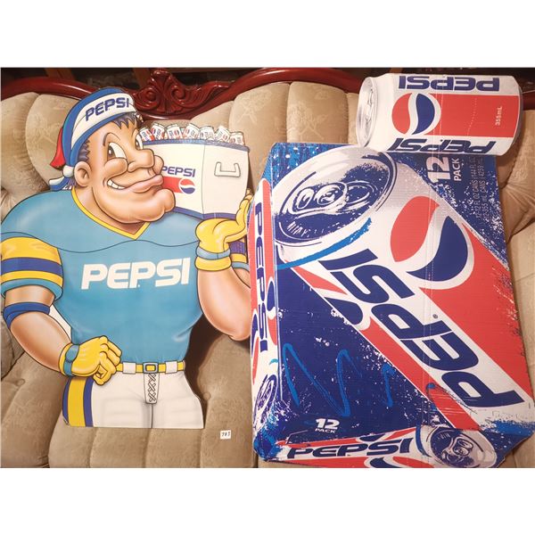 2 Pepsi cardboard ads 32" & 35"