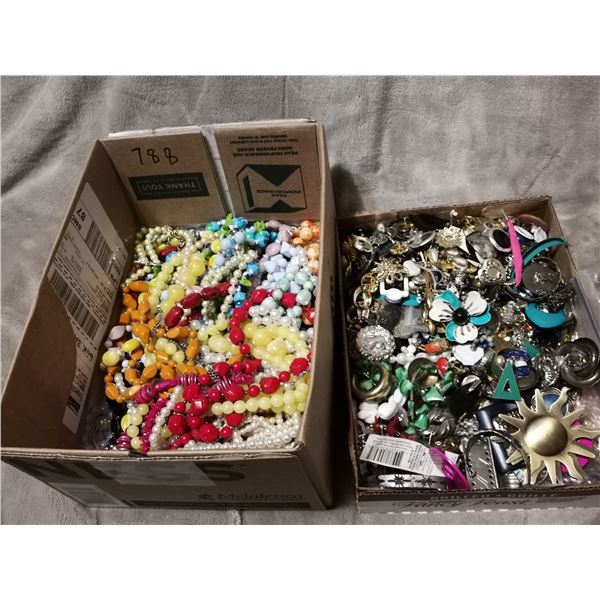 Two trays of arts & crafts jewelry