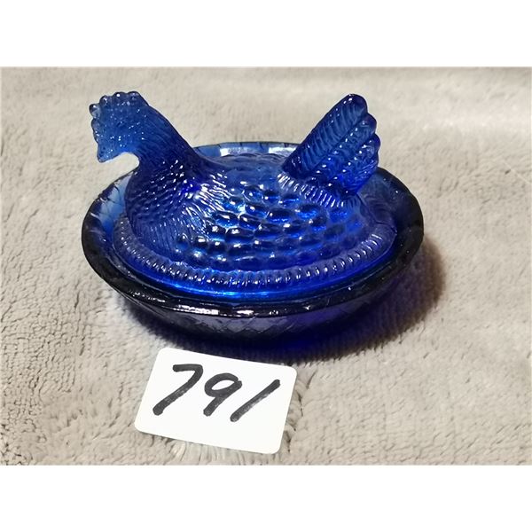 Blue small hen on nest 2.5 inch