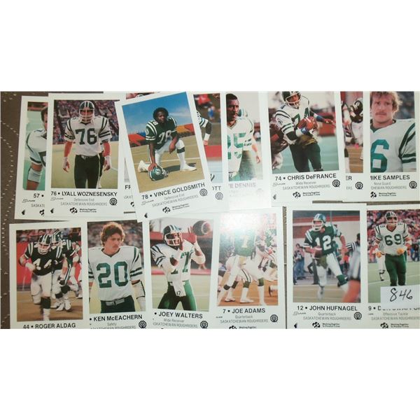 1982 set of 14 Saskatchewan Roughriders