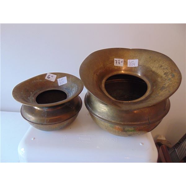 854 COPPER 6” AND 7 ½ “ PERSONAL COPPER SPITOONS