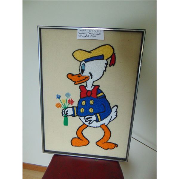 868 17.5X24.5 VINTAGE DONALD DUCK FRAMED STRING ART