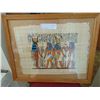 Image 1 : 869 HAND PAINTED EGYPTIAN PAPYRUS 13 BY  18 “ IN LARGR FRAME