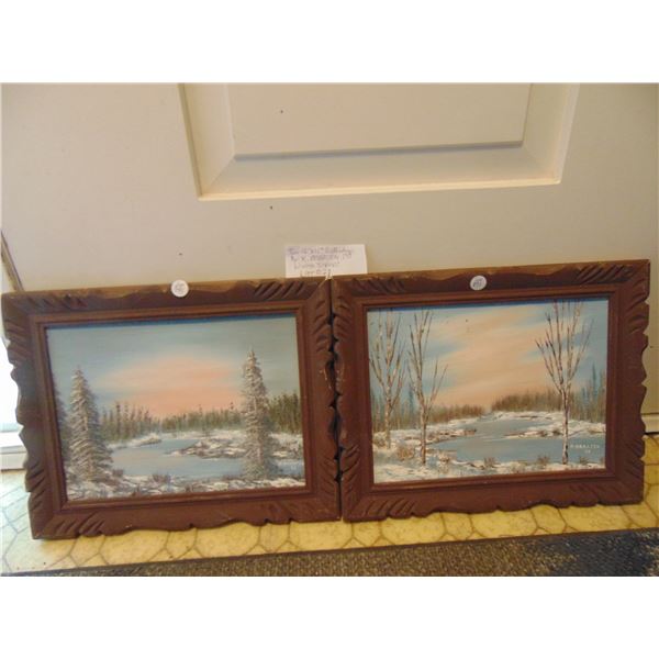 871 12 X15” K BRAATEN WINTER SCENES PAINTINGS