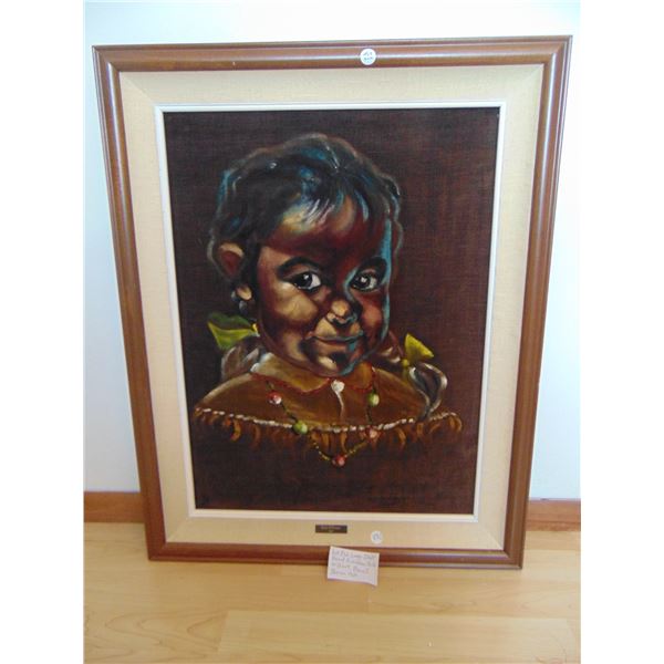 872 FIRST NATION CHILD ON VELVET 1964 ELAINE IVERSON 23X 29”