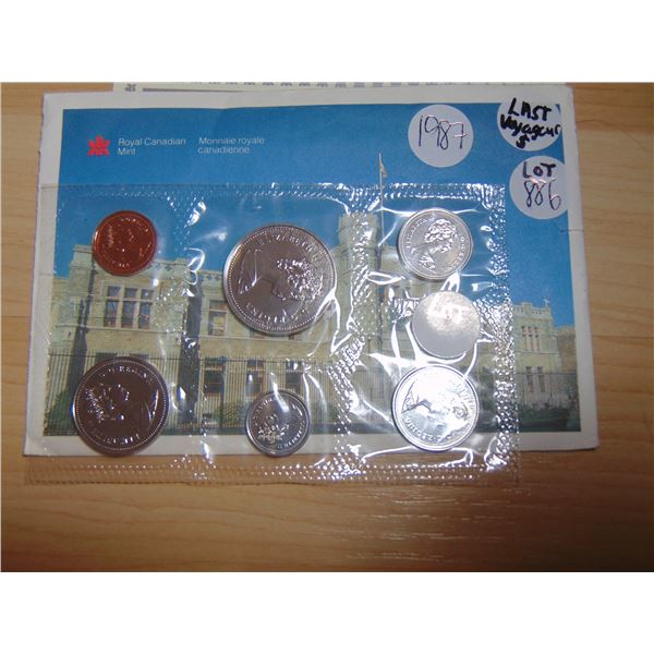 886 1987 PROOF LIKE COIN SET