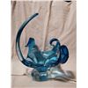 Image 1 : Blue blown Chalet glass, marked, 11"