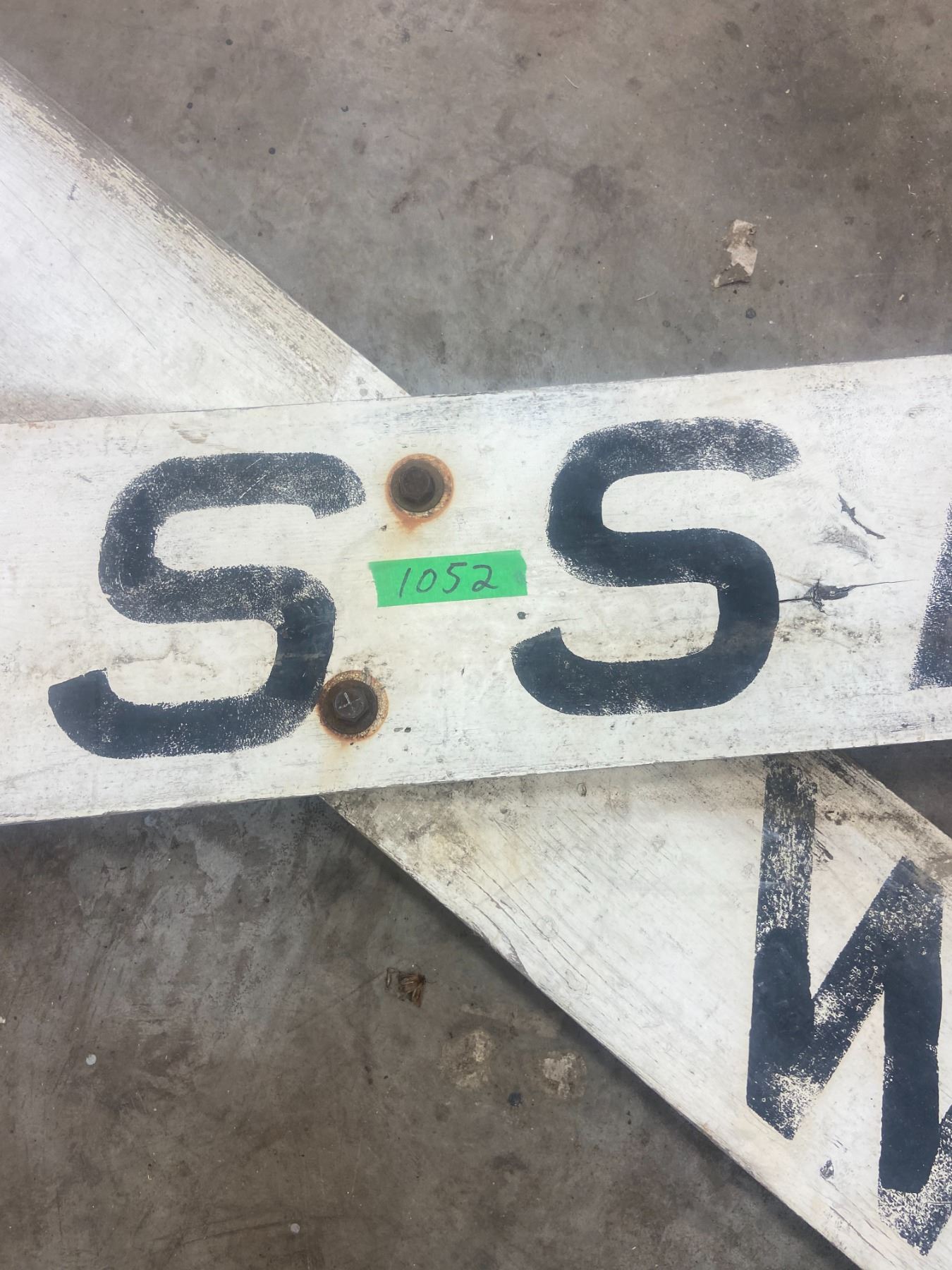 Railway crossing sign wooden 70