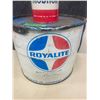 Image 3 : 25 lb Royalite grease pail & 1 quart Mobil oil tin