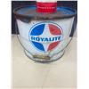 Image 4 : 25 lb Royalite grease pail & 1 quart Mobil oil tin
