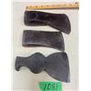 Image 4 : 3 vintage axe heads 1-4" & 2-3.5" cutting end