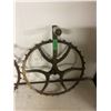 Image 3 : 2 cogged pulley wheel 17" across