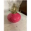 Image 2 : Coal oil lamp Pink hobnail #2
