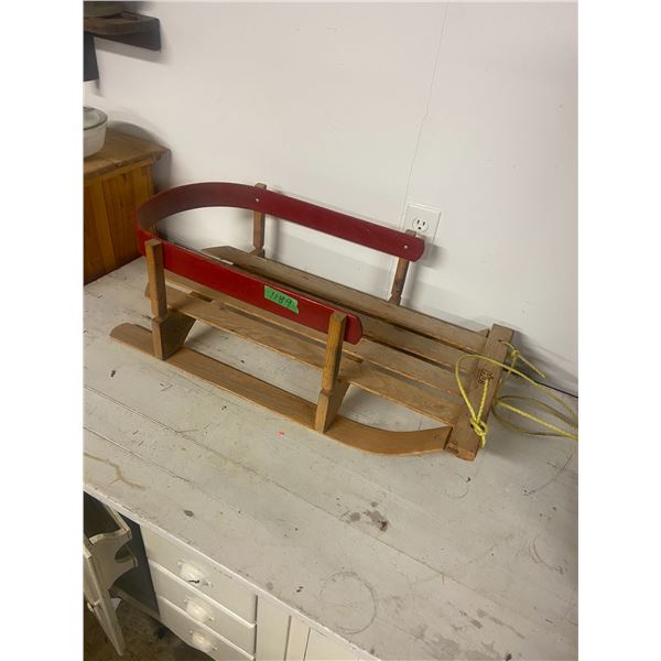 child's wooden sleigh 30" long