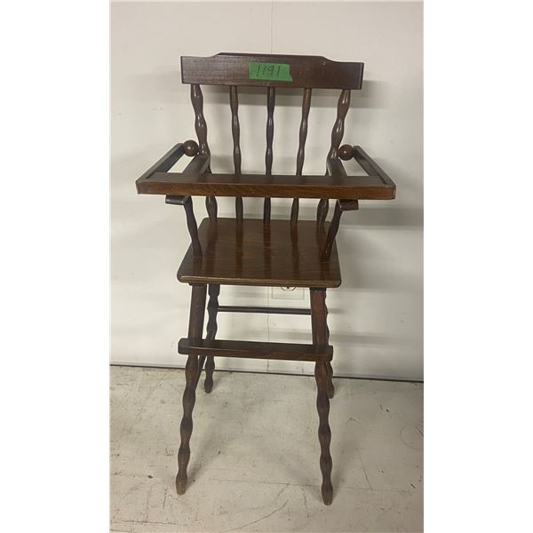 wooden doll high chair 27" tall
