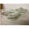 Image 5 : 3 fire king bowls with two lids fireking 2x 9" 1x 8"