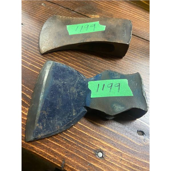 2 axe heads 3.5" marked Walters and 4.5" no markings