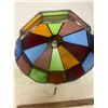 Image 3 : Stainglass hanging lamp shade 18" across no cracks - real glass Stain Glass