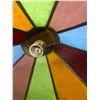 Image 4 : Stainglass hanging lamp shade 18" across no cracks - real glass Stain Glass