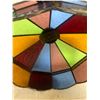 Image 3 : Stainglass hanging lamp shade 18" across no cracks - real glass Stain Glass