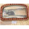 Image 2 : VINTAGE BUBBLE GLASS FRAME WITH ORIGINAL WATERFALL SCENE 15 BY 22.5”