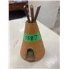 Image 1 : Birch Bark Teepee - Handcrafted, 7" high and 4" wide
