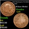Image 1 : 1863 Washington F-19-396A Civil War Token 1c Grades vg+