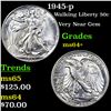 Image 1 : 1945-p Walking Liberty Half Dollar 50c Grades Choice+ Unc