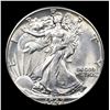 Image 2 : 1942-p Walking Liberty Half Dollar 50c Grades Choice+ Unc
