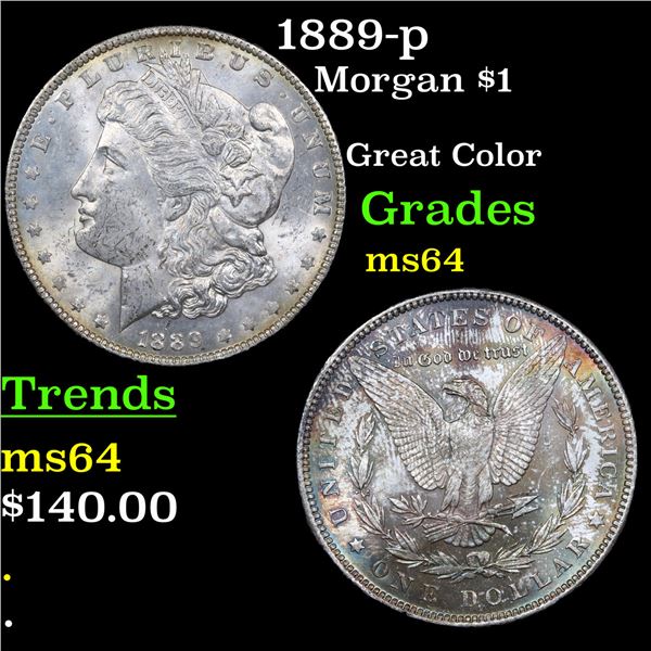 1889-p Morgan Dollar $1 Grades Choice Unc