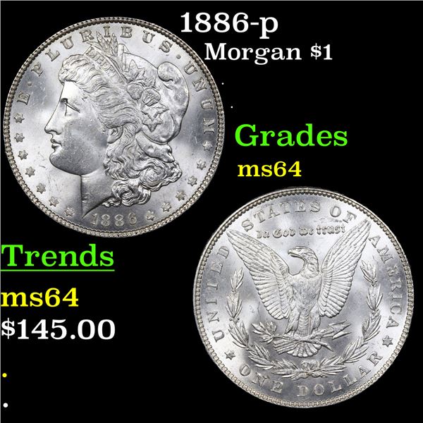 1886-p Morgan Dollar $1 Grades Choice Unc