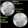 Image 1 : 1886-p Morgan Dollar $1 Grades Choice Unc