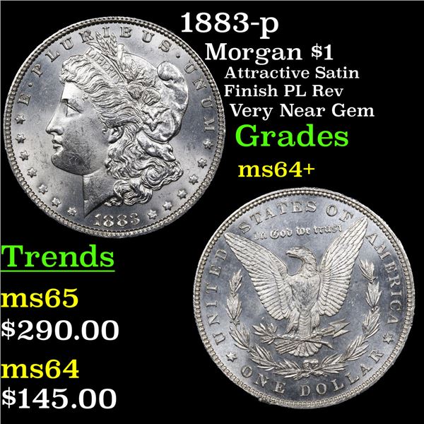 1883-p Morgan Dollar $1 Grades Choice+ Unc