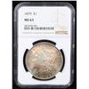 Image 2 : NGC 1879-p Morgan Dollar $1 Graded ms63 By NGC