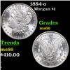 Image 1 : 1884-o Morgan Dollar $1 Grades GEM+ Unc