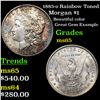 Image 1 : 1885-o Rainbow Toned Morgan Dollar $1 Grades GEM Unc