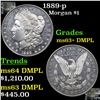 Image 1 : 1889-p Morgan Dollar $1 Grades Select Unc+ DMPL